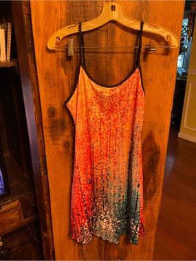 Vivid Ombre Splash Print Slip Dress